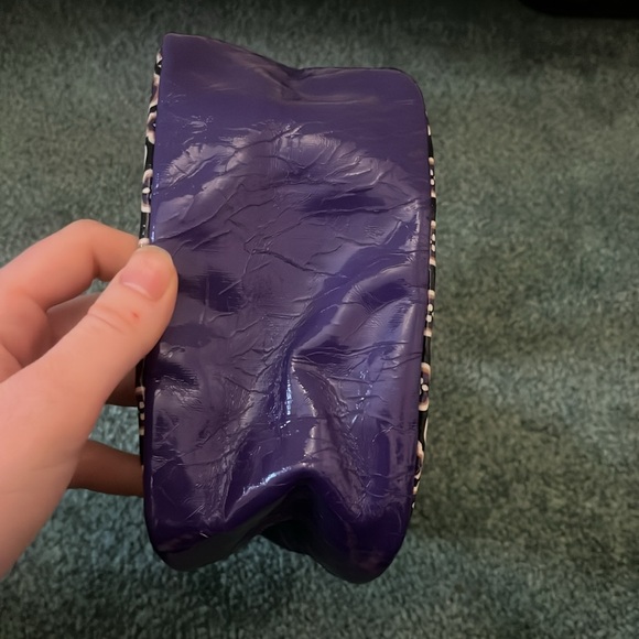 Vera Bradley Tippy Tie Little Frill Bag Simply Violet Purple Silver Charm - Picture 5 of 6